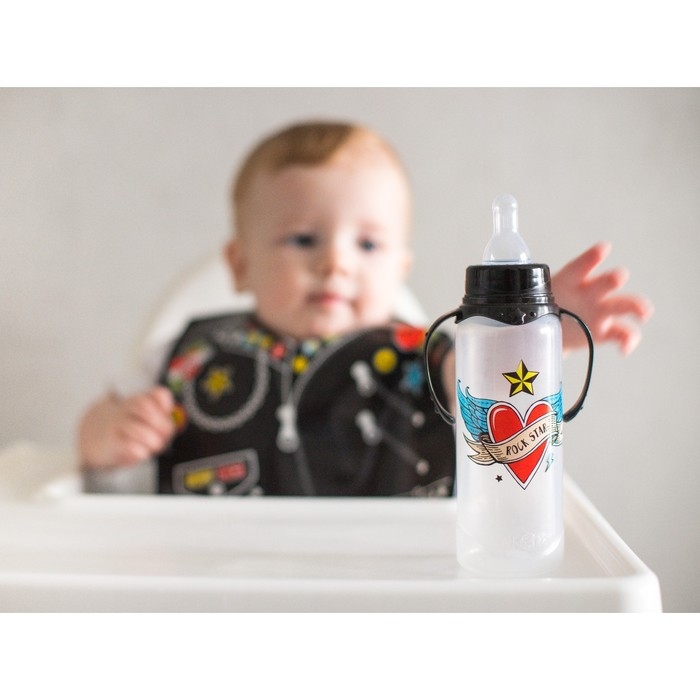 Нагрудник для кормления &laquo;Rock star&raquo; непромокаемый на липучке, с карманом