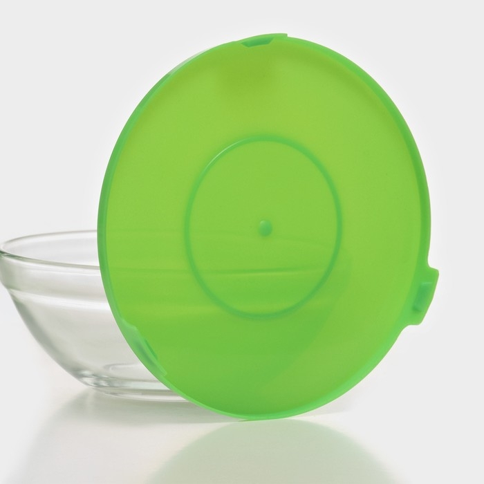 Набор стеклянных салатников Доляна &laquo;Классика&raquo;, с крышками, 5 предметов: 900 мл (17&times;7,6 см), 500 мл (16&times;6 см), 350 мл (12,5&times;5,4 см), 200 мл (10,5&times;4,5 см), 130 мл (9&times;3,7 см), цвет зелёный