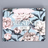 Пакет подарочный с широким дном, упаковка, &laquo;For you&raquo;, 25 х 19 х 18 см