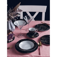 Тарелка керамическая пирожковая Доляна &laquo;Кассиопея&raquo;, d=19 см, цвет чёрный