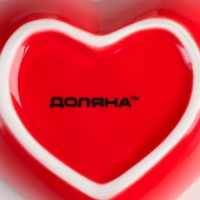 Соусник керамический Доляна &laquo;Сердце&raquo;, 50 мл, 7,8&times;7,2 см, цвет красный