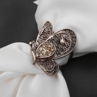Кольцо для платка &laquo;Бабочка&raquo;, цвет золото в черненом золоте