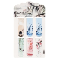 Набор магнитных закладок для книг Calligrata 6 штук, "Цветы", МИКС