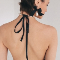 Чокер &laquo;Новый стиль&raquo; жемчужины с завязкой, цвет черно-белый 35 см