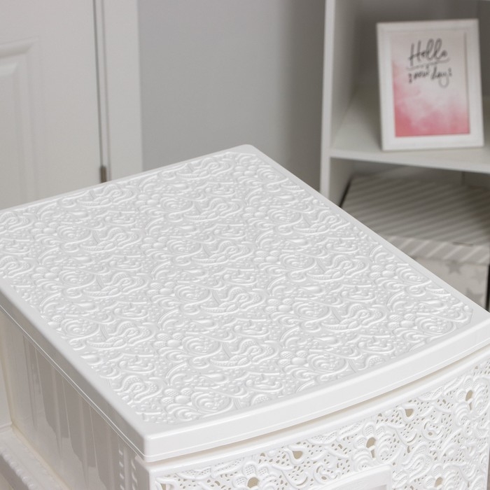 Комод 4-х секционный &laquo;Декор. Ажур&raquo;, белый