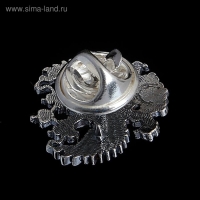 Значок &laquo;Герб РФ&raquo; Георгий Победоносец, посеребрение с оксидированием