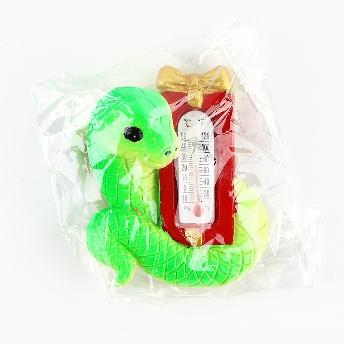 Магнит новогодний &laquo;Змея с градусником&raquo; на Новый год, 4,4 х 5,5 см