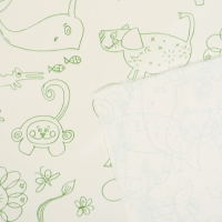 Клеенка детская &laquo;Мультики&raquo;, р-р. 100х140 см., без окантовки, цвет белый/зеленый