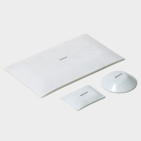 Набор для суши из стекла Доляна &laquo;Марбл белый&raquo;, 3 предмета: соусники 8&times;2 см, 8&times;6 см, подставка 25&times;15&times;2 см