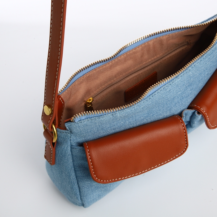 Сумка женская TEXTURA, средний размер, цвет голубой джинс