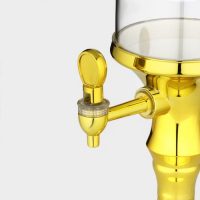 Башня пивная &laquo;Петронас&raquo;, 3 л, колба с подсветкой, 2 батарейки, цвет золотой