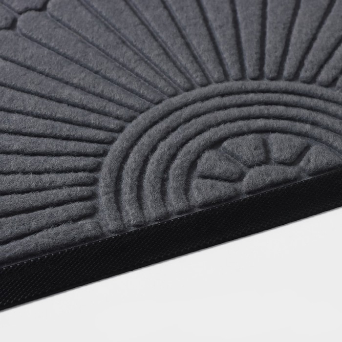 Коврик придверный полукруглый Доляна Welcome арки, 40&times;60 см, с окантовкой, цвет серый