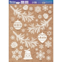 Наклейки новогодние на окна &laquo;Новогодние украшения&raquo;, многоразовые, 50 х 70 см, Новый год