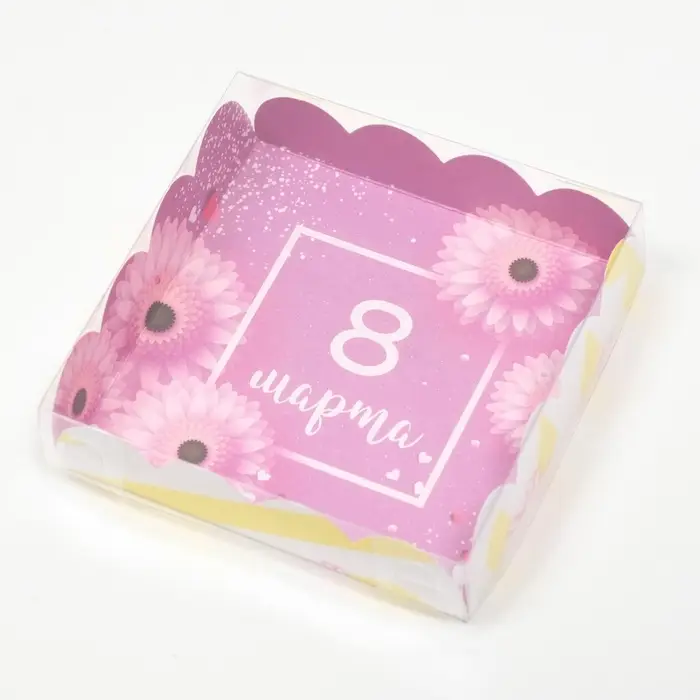 Коробка для печенья, &laquo;К женскому дню&raquo;, 12&times;12&times;3 см