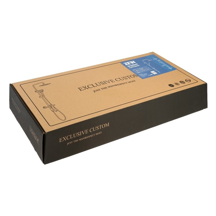 Душевая система ZEIN ZS-1BL, смеситель, тропическая и ручная лейка 3 режима, латунь, черная