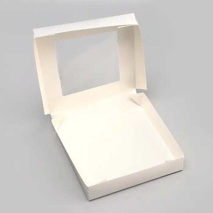 Контейнер на вынос, с окном, белый, 20&times;20&times;4 см