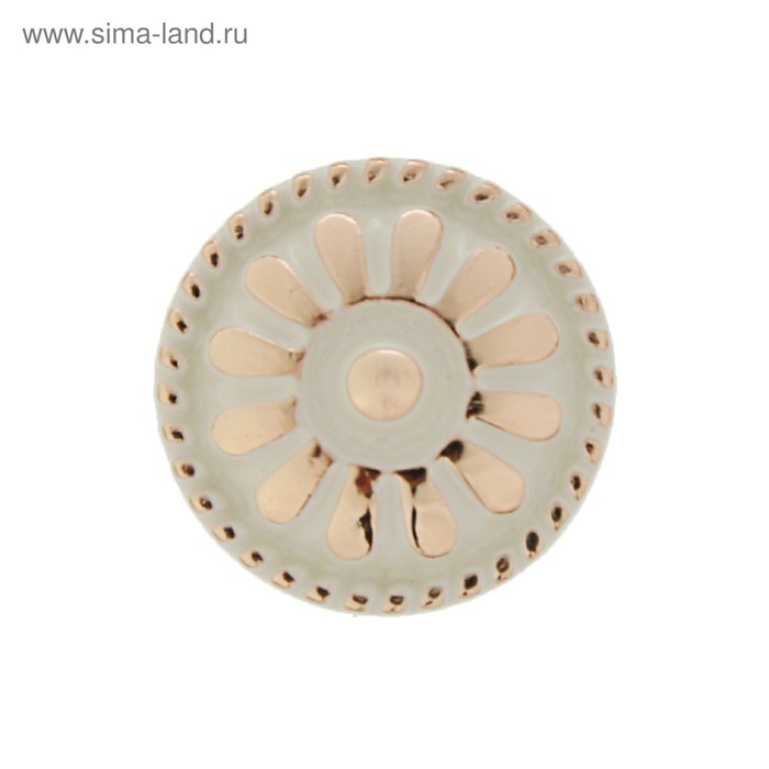 Ручка кнопка РК201, белая, с золотой вставкой, 8 шт TMP