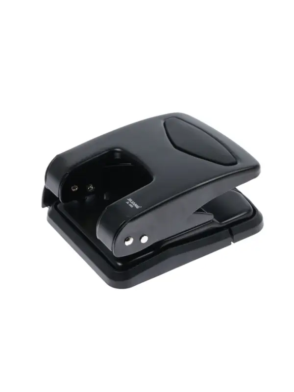 Дырокол 40л метал черный, с линейкой