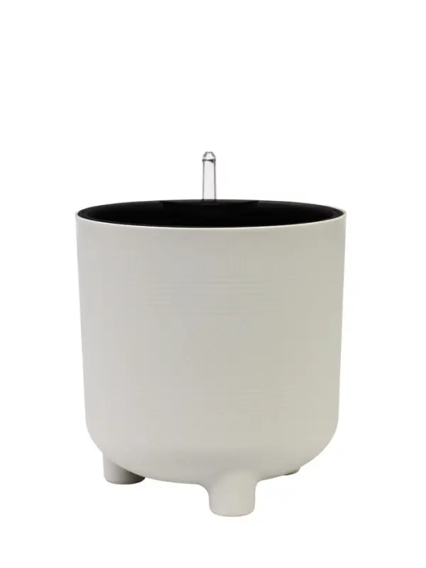Кашпо для цветов &laquo;Шэнк&raquo;, 6.5 л, d=21.7 см, h=22.5 см, пластиковое, с автополивом, со вставкой, белое
