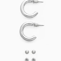 Набор серьги 3 пары &laquo;Классика&raquo; кольца, цвет серебро