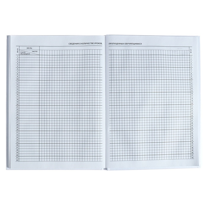Классный журнал для 1-11 классов А4, 96 листов, твёрдая обложка, белый блок