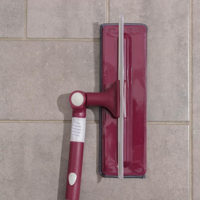 Окномойка с насадкой из микрофибры Доляна, фиксатор, стальная телескопическая ручка, 27&times;8&times;86(126) см, цвет МИКС