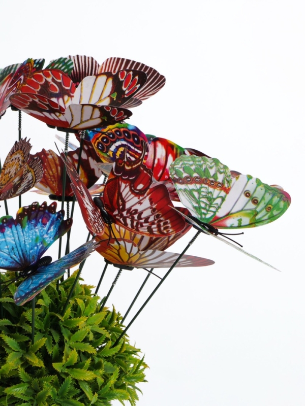 Набор штекеров "Бабочки светящиеся" в наборе 20шт, 9см