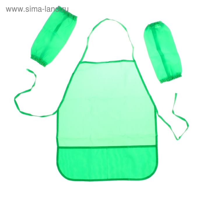 Фартук для труда + нарукавники, 490 х 395/250 х 160 мм, размер S (рост 116-146), Calligrata, "Стандарт", зелёный
