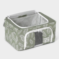 Кофр для хранения вещей Доляна Leaves, 39&times;29&times;20 см, 24 литра, цвет зелёный