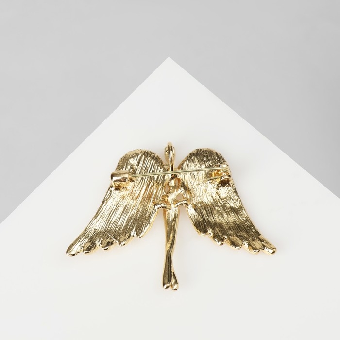 Брошь &laquo;Ангел&raquo;, цвет белый в золоте