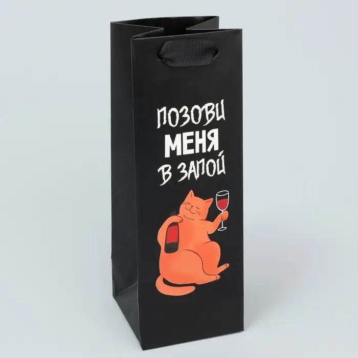 Пакет подарочный, упаковка &laquo;В запой&raquo;, 9 х 25 х 8.5 см