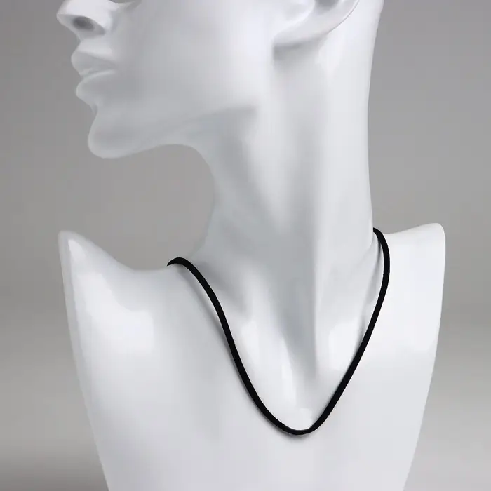 Шнурок из искусственной замши, 43 см + удлинитель, цвет чёрный