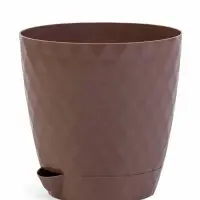 Кашпо с прикорневым поливом "Румба" 1,5 л, D14 см, h-14,5 см, цвет мокко