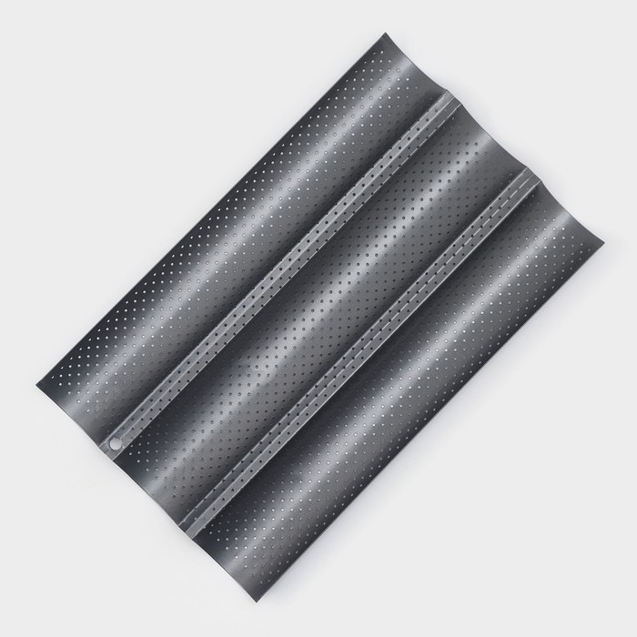 Форма для выпечки перфорированная Доляна &laquo;Хлеб. Багет&raquo;, 38&times;23,5&times;2,5 см, антипригарное покрытие