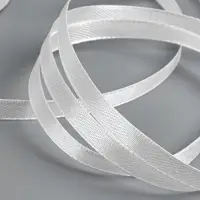 Лента атласная, 6 мм, 23&plusmn;1 м, белая №01