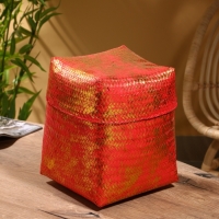 Корзинка плетеная "Голден" 25х25х30 см, розовый