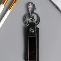 Брелок под нанесение кожзам, металл "Стиль" размер окна 4,5х1,3 см, чёрный 11,7х2,7х0,7 см   1090438