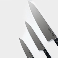 Набор кухонных ножей Magistro &laquo;Hinshitsu&raquo;, 3 шт: овощной, универсальный, шеф, черный