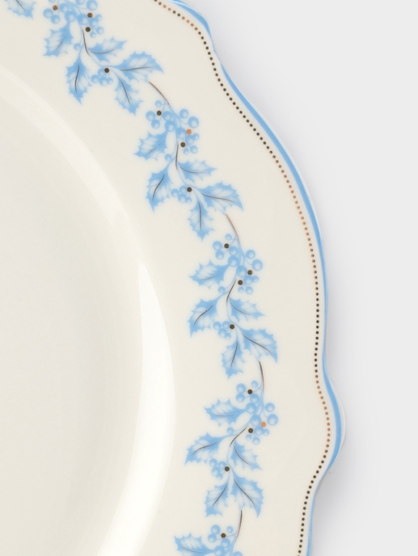 Тарелка WY Royal blue, d=20 см, фарфор, белая