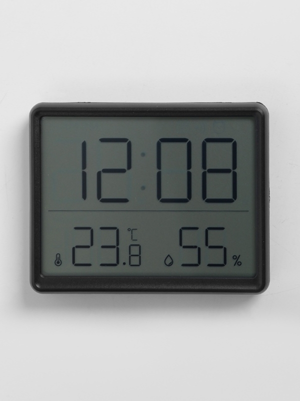 Часы настенные электронные, термометр, гигрометр, 7.3 х 1.5 х 9.3 см