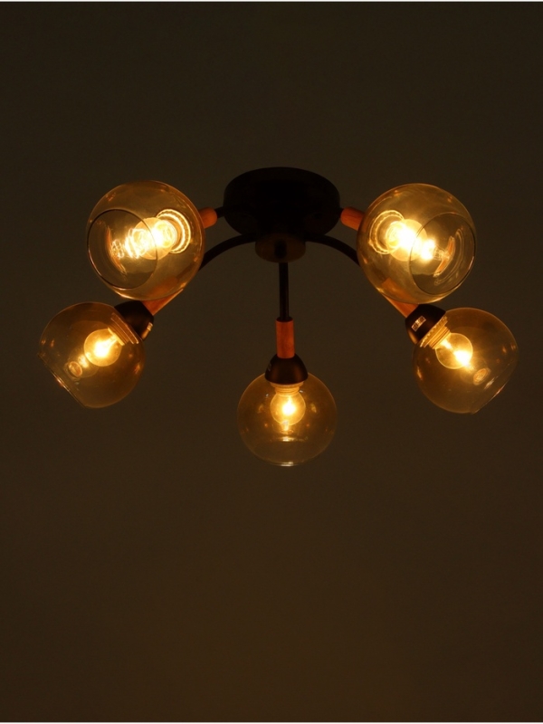 Люстра "Гундер" 5хЕ27 40Вт черный 57х57х25 см