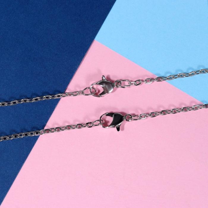 Кулоны &laquo;Неразлучники&raquo; для него и неё, цвет чернёное серебро, 45 см