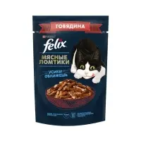 Влажный корм Felix Мясные ломтики, говядина, 75 г