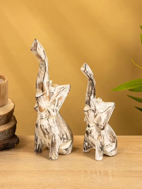 Набор сувенирный &laquo;Слоны&raquo;, h=26 см, h=22 см, дерево