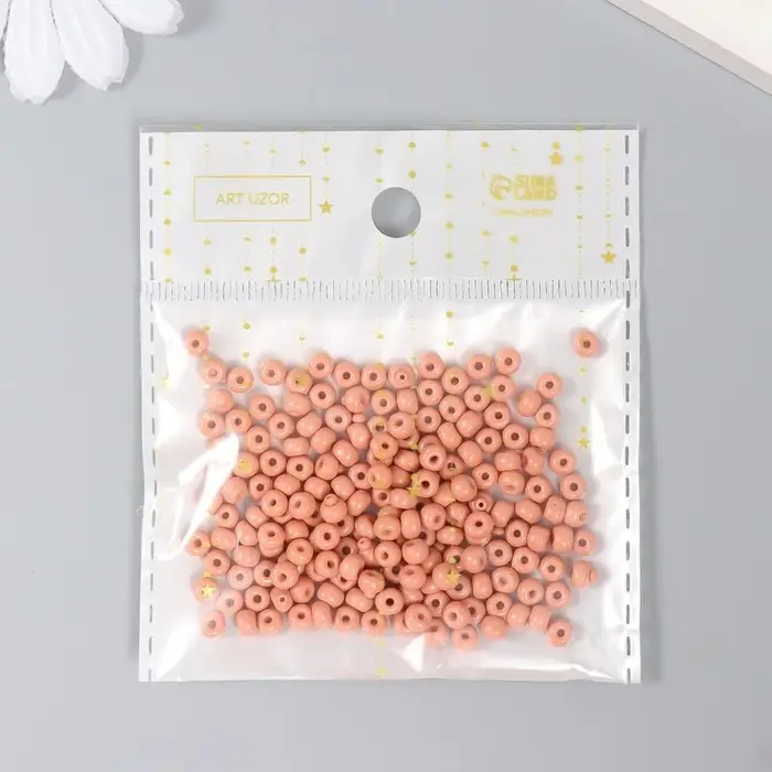 Бисер стекло 6/0 "Абрикосовый лёд" 15 гр