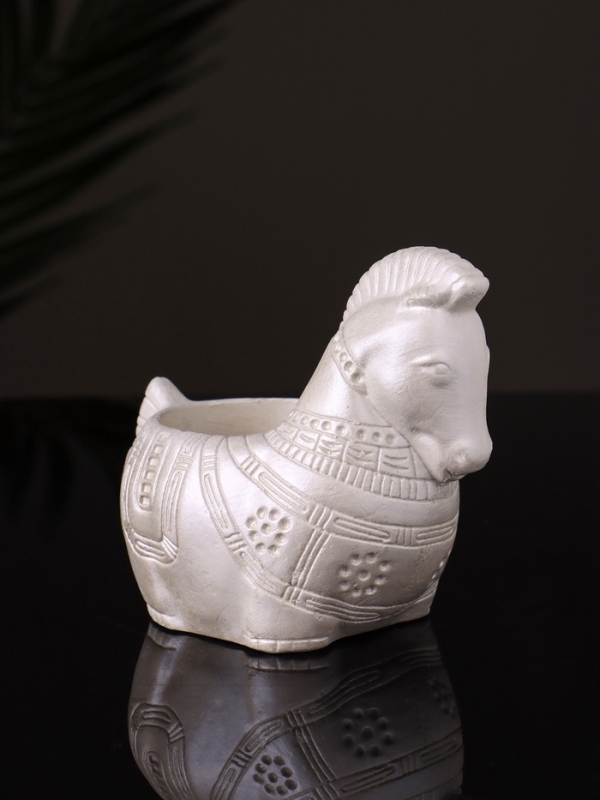 Кашпо "Лошадка с орнаментом" 8х9х6 см, перламутр