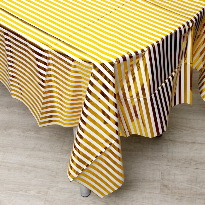 Скатерть &laquo;Полоска&raquo;, 137 &times; 183 см, цвет золото