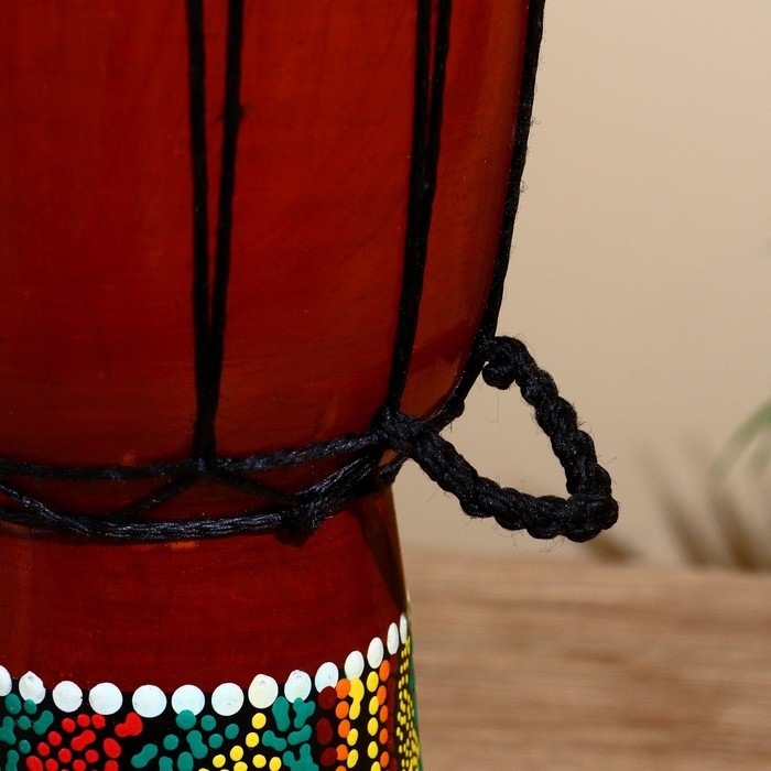 Сувенирный музыкальный инструмент "Барабан Джембе Разноцветный" 13x13x24 см, МИКС