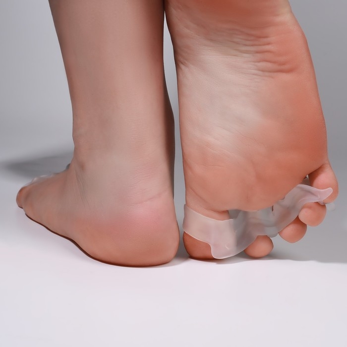 Корректоры - разделители для пальцев ног, 4 разделителя, силиконовые, 10 &times; 4 см, пара, цвет белый