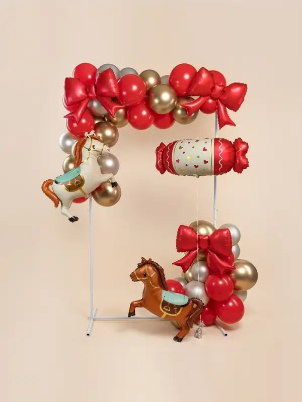 Воздушный шар фольгированный 34" &laquo;Конфета&raquo;, красный сатин